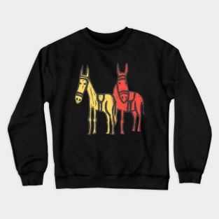 Donkeys, two summer beach donkeys, classic British Seaside Fun! Crewneck Sweatshirt